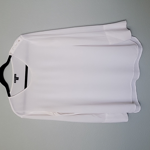 James Perse Casual Office white long sleeve blouse size 2 - Picture 1 of 9